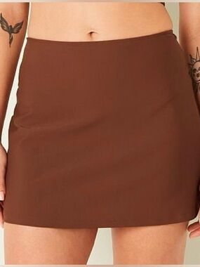 VICTORIA SECERT PINK MINI SWIM SKIRT- BROWN SIZE MEDIUM (NEW WITH TAGS) A